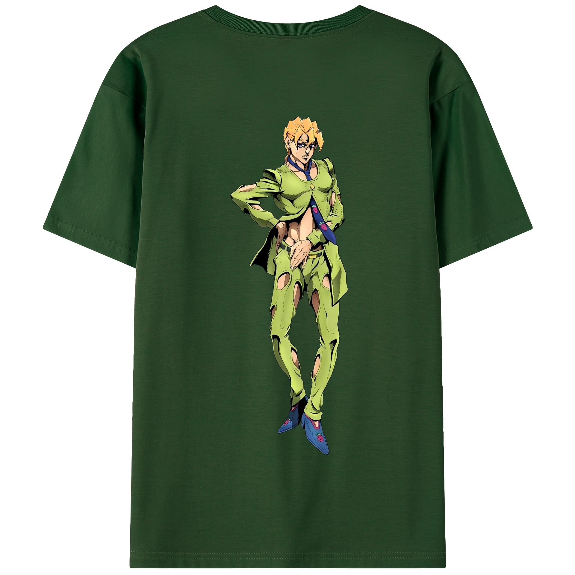 （画像用） ジョジョの奇妙な冒険 パンナコッタ?フー JoJo's Bizarre Adventure Pannacotta Fugo 綿100％半袖Tシャツ（背面プリント）